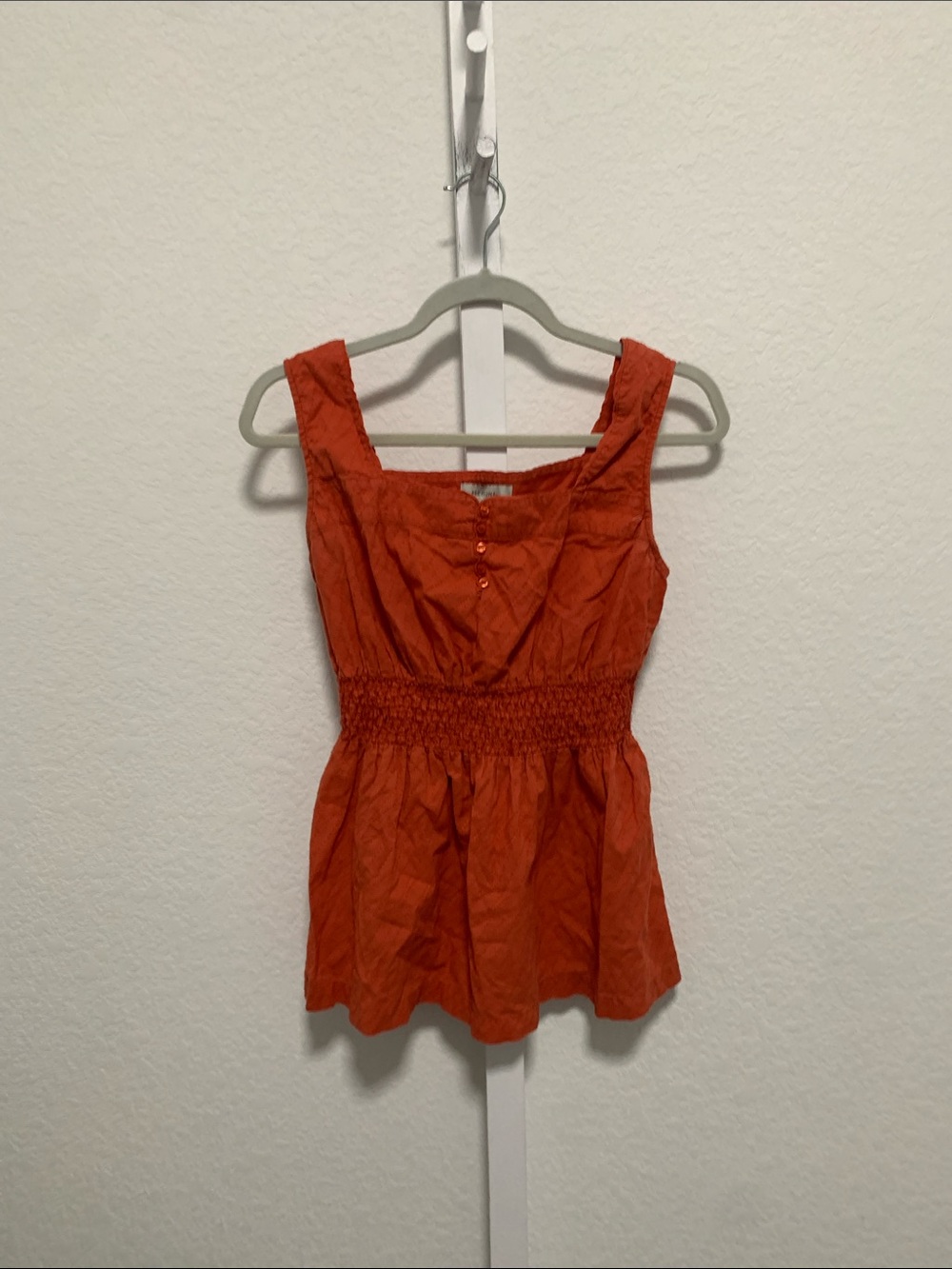 Y2K Merona Orange Smocked Waist Sleeveless Tank